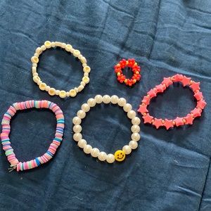 Preppy bracelet and ring set made by me!💅🫧✨